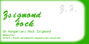 zsigmond hock business card